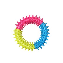 Fancy Pets Juguete Aro Tricolor de Caucho para Perros Chicos 11 cm, Tricolor – Entretenimiento y Cuidado Dental