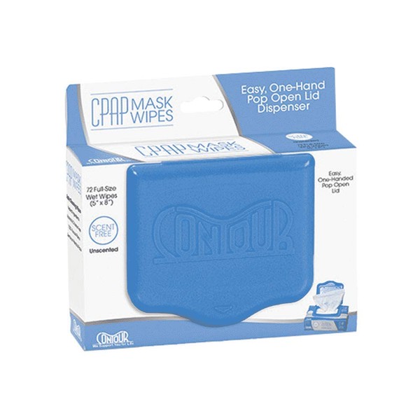 Contour CPAP Mask Wet Wipes - Easy Open, No Lint or Residue Cleaner for CPAP Mask, Machine or Supplies - Unscented 72 ct. (Pack of 1)