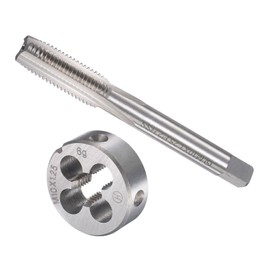 CoCud Tap and Die Set, M10 x 1.25 Thread, Metric High-Speed Steel Machine Screw Tap & Round Die Tool Kit - (Applications: for Threading Tapping Repairing), 1-Set