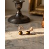 Teppdfann Vintage Tiger Eye Stone Bead and Cubic Zirconia Stud