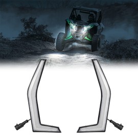 KEMIMOTO KRX 1000 Fang Lights Front LED Street Legal Light Kits Compatible with Kawasaki Teryx KRX 1000 2020+ & KRX 4 1000 2023+ LED Grille Accent Lights Front LED Lights