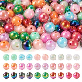Craftdady 120pcs 16mm AB Color Bubblegum Beads Round Rainbow Acrylic Beads Rainbow Loose Spacer Gumball Beads Chunky Beads Bracelet Making Beads for DIY Earring Necklace Jewelry Making