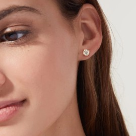 KRKCLIFE Moissanite Earrings,Diamond Stud Earring,S925 Sterling Silver,D Color,VVS1,4 Prong Setting,14K Gold Vermeil Hypoallergenic Jewelry For Women Men