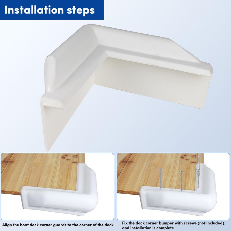 BALAVA Dock Corner Bumper,Vinyl Boat Dock Corner Bumpers with 90