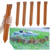 6PCS Brown 10in Metal Landscape Edging Border Stakes, Rustic Heavy