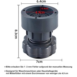 Norhogo Pack of 4 Vibration Damper Washing Machine, Adjustable Rubber Feet, Washing Machine Mat, Adjustable Height 7-10 cm, Washing Machine Rubber Feet for Washing Machines, Dryers