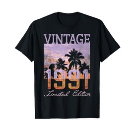 Vintage 1991 Limited Edition 34th Birthday 34 Year Old Gifts T-Shirt
