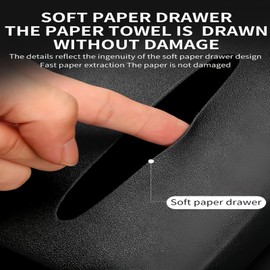 Taoluwin Premium PU Leather Car Tissue Holder - Hanging Tissue Holder for Back Seat Headrest, Universal Auto Sun Visor Tissue Case (Black)