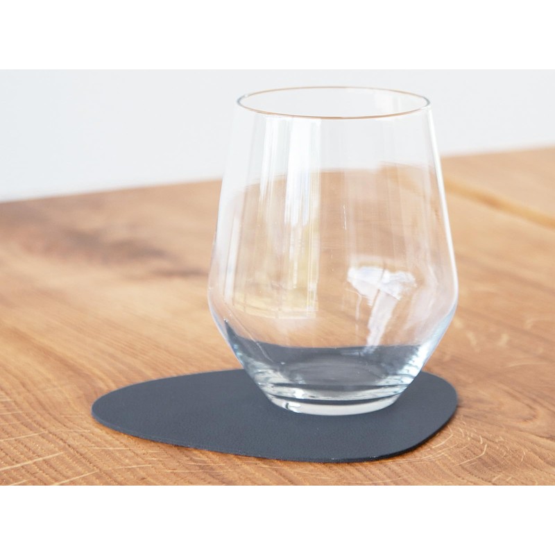 Lind DNA Mats for Glass, Leather, Dark Blue, 11 x