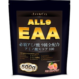 JAY&CO. Amino Acid Score 100 ALL9 EAA Contains 9 Essential Amino Acids (Pink Grapefruit, 500g (x1))