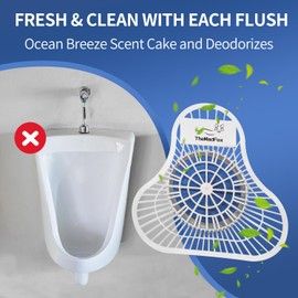 TheMadFox Urinal Screen Deodorizer (12 Pack),Urinal Cakes with Block Long-Lasting Ocean Breeze Scent,Anti-Splash Urinal Screens for Men Bathroom Airport Office Mall Hotel