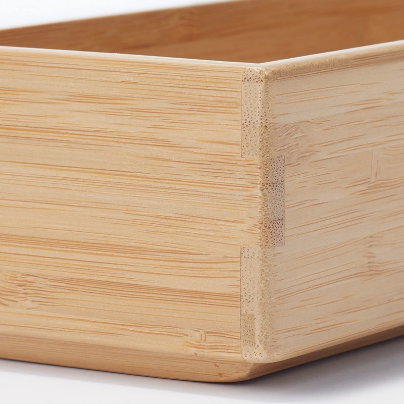 Mujin Ryohin Stackable Bamboo Storage Box, Small, Storage Supplies, Width