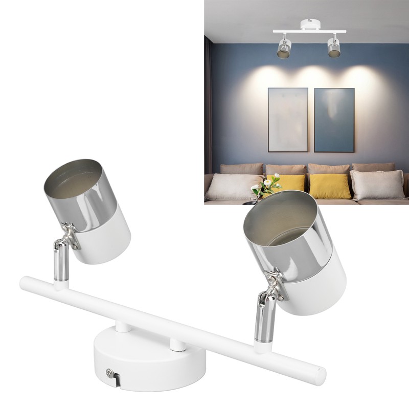 Track Light Kit 2 Heads 13.6in Length 2 Light Track