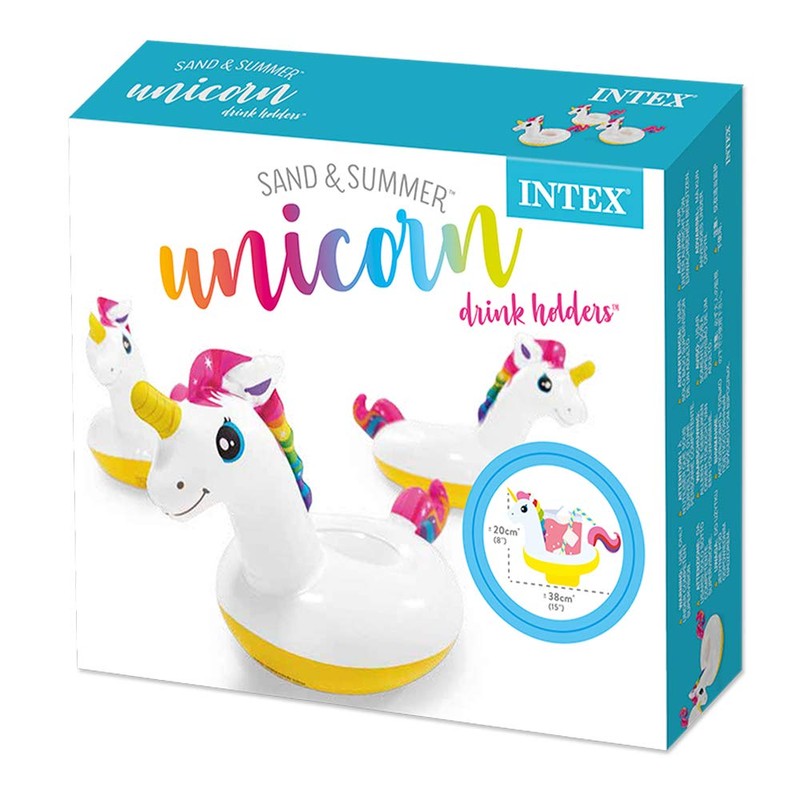 INTEX 57506 Pool Drink Holder, Unicorn Drink Holder, Set of