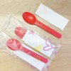 Individually Wrapped Disposable Corn Spoon with Napkin set (Red, 500)