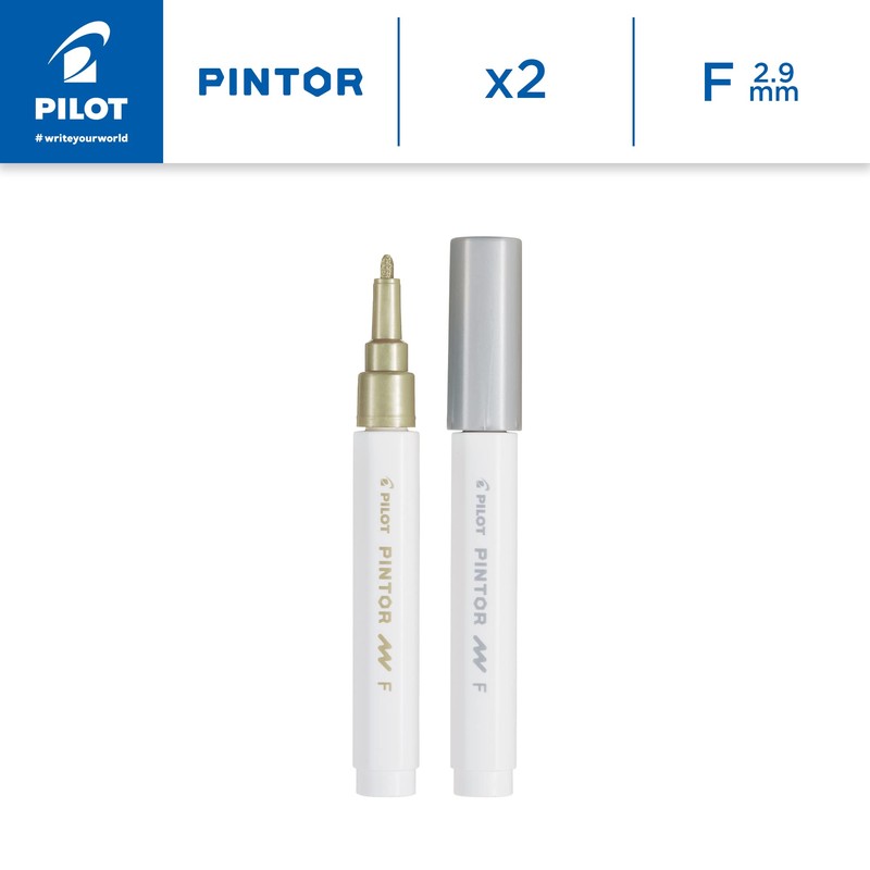 Pilot Pintor Fine Line Bullet Paint Marker 2.9mm Tip- Gold