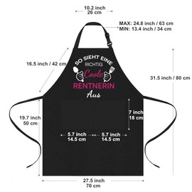 Pensioner Gift Woman Apron Kitchen Apron Retirement Gift Woman Barbecue Apron Cooking Apron Retirement Retirement Gift for Women Retirement Apron Looks Like A Really Cool Retireee, black