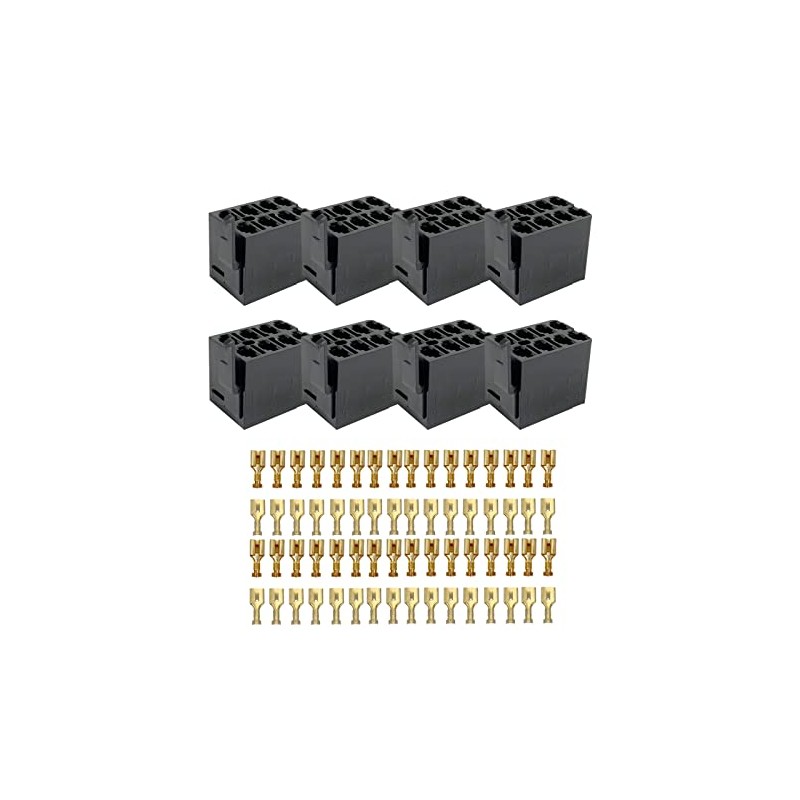 8 Set Rocker Switch Plug Socket with 6.3mm Female Spade