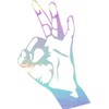 NBFU Decals Symbol Gotcha Hand Style 2 (Holographic Opal Purple)