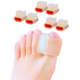 Povihome - Separadores de gel para dedos de los pies, corrector de juanetes para superponer el dedo del pie (1 / 2 pies), separadores de dedos de silicona con forro de gel suave para alivio del dolor de juanetes y hallux
