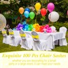 Moukeren 100 Pcs Spandex Chair Sashes Bows Bands Slider Sashes