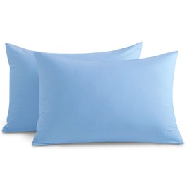 Yorkshire Bedding Pillow Cases 2 Pack - Brushed Microfiber Housewife Pillowcase Hypoallergenic Pillow Cover Standard Size with Envelope Closure (Sky Blue, 50 x 75 cm)