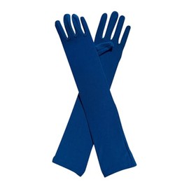 45cm Long Stretchy Gloves Elbow Satin Gloves Full Finger Party Gloves Elegant Opera Gloves Evening Dress Gloves Navy Blue