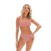 Women's High Waisted Scoop Neck Bikini Set (US, Alpha, X-Small,