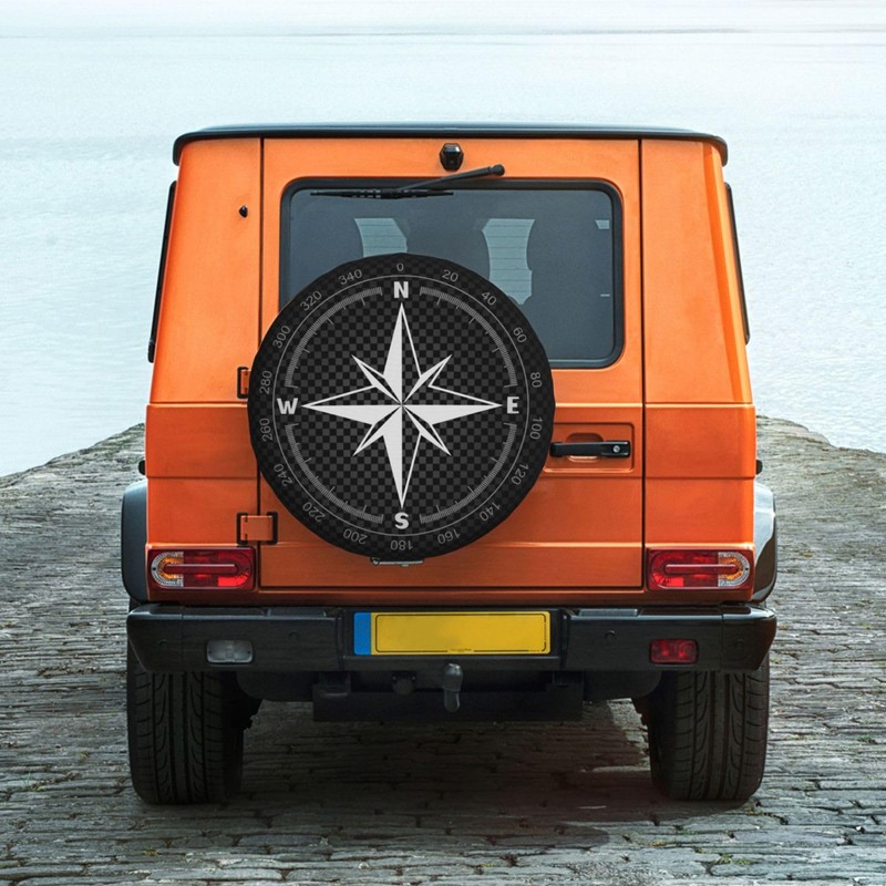 Universal Replacement White Compass Wind Rose Waterproof Spare Wheel Cover