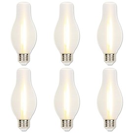 Westinghouse 5276020 6.5 Watt (60 Watt Equivalent) Glowescent H19 Dimmable Clear Spun-Satin LED Light Bulb, Medium Base, 6 Pack