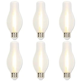 Westinghouse 5276020 6.5 Watt (60 Watt Equivalent) Glowescent H19 Dimmable Clear Spun-Satin LED Light Bulb, Medium Base, 6 Pack