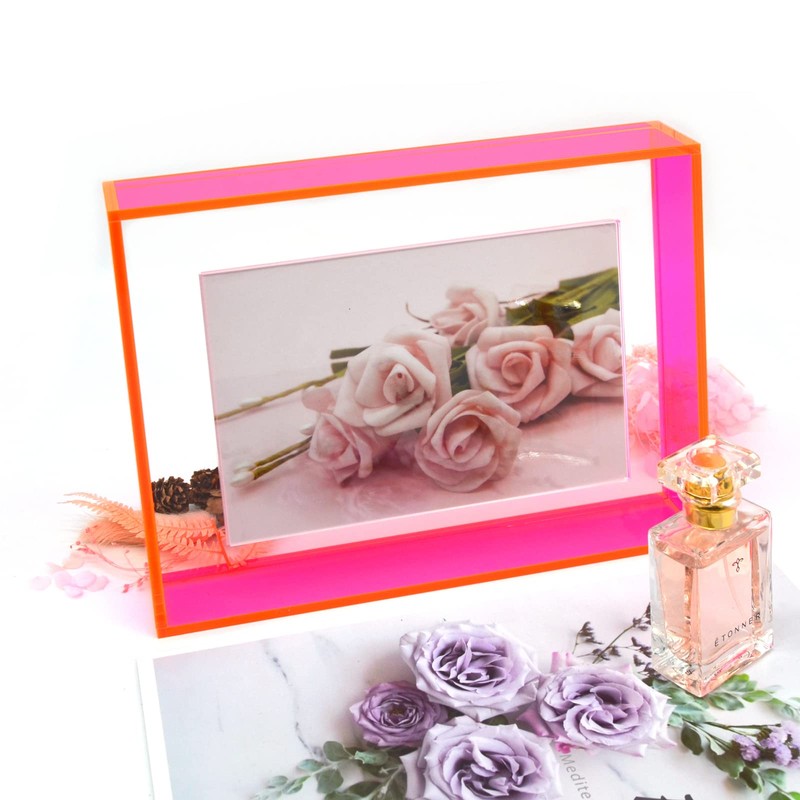 Mutellstory Floating Photo Frame Acrylic Wall Mount Table Decoration Modern