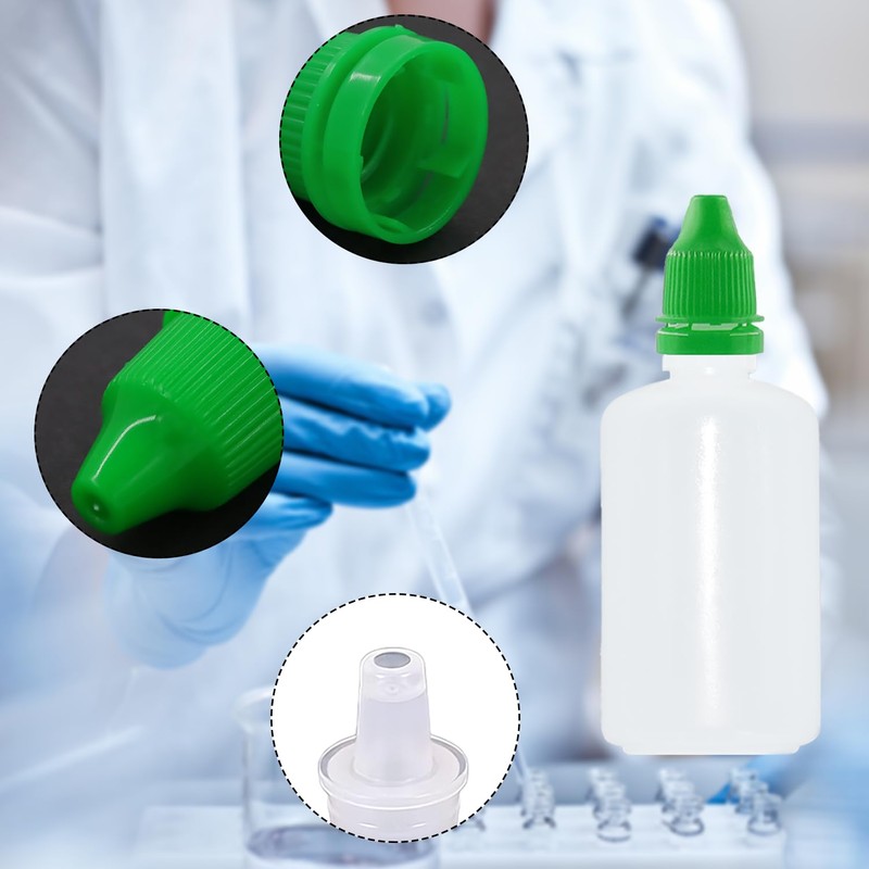 Boguish 2Pcs Plastic Dropper Bottles, 50ml/1.7 oz Empty Squeezable Dropper