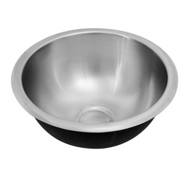 LQS Stainless Steel Round RV Sink, 13" x 13" Small RV Kitchen Sink, 5.31" Depth, RV Bathroom Sink with Sink Drain Assembly