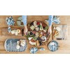Mud Pie Blue Painted Leaf Platter, 10.5" x 17.5"