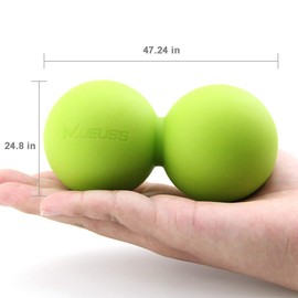 MUEUSS Massage Ball Double Lacrosse Ball Peanut Massage Ball & Mobility Ball for Physical Therapy - Deep Tissue Massage Tool for Myofascial Release, Muscle Relaxer, Acupoint Massage 1 Pack, Green