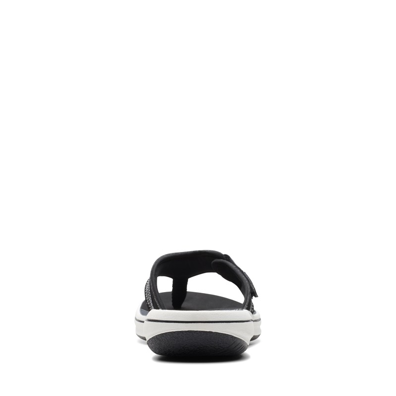Clarks Clarks womens Breeze Sea Flip Flop, Black Synthetic, 11