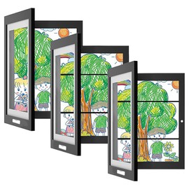 [Upgraded] 3-Pack Kids Artwork Frames changeable - Kids Art Frame, Kids Art Frames Holds 50 to 80 pcs, Wall Mounted & Self Standing Frame for Children Schoolwork, Home or Offices (Black, 3-Pack & 10.5"x12")
