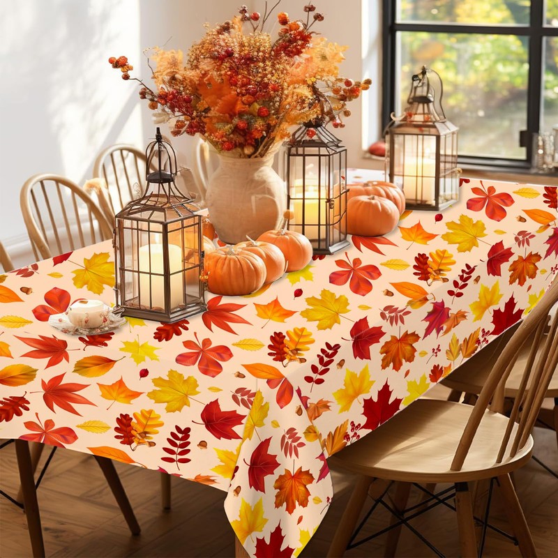 3 Pack Fall Tablecloths, Fall Leaves Party Decorations Thanksgiving Disposable