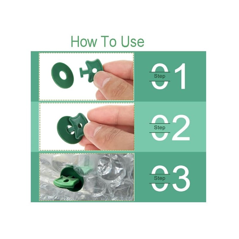 100Pairs Greenhouse Twist Clips Plastic Greenhouse Fixing Clips and Washers