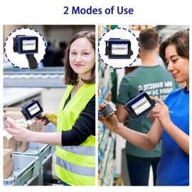 Eurannit Mini Handheld Inkjet Printer, E12 Portable Handheld Inkjet Printer Gun 0.5 inch with 42ml Black Ink Cartridge for Text QR Barcode Batch Number Logo Date Label Printer