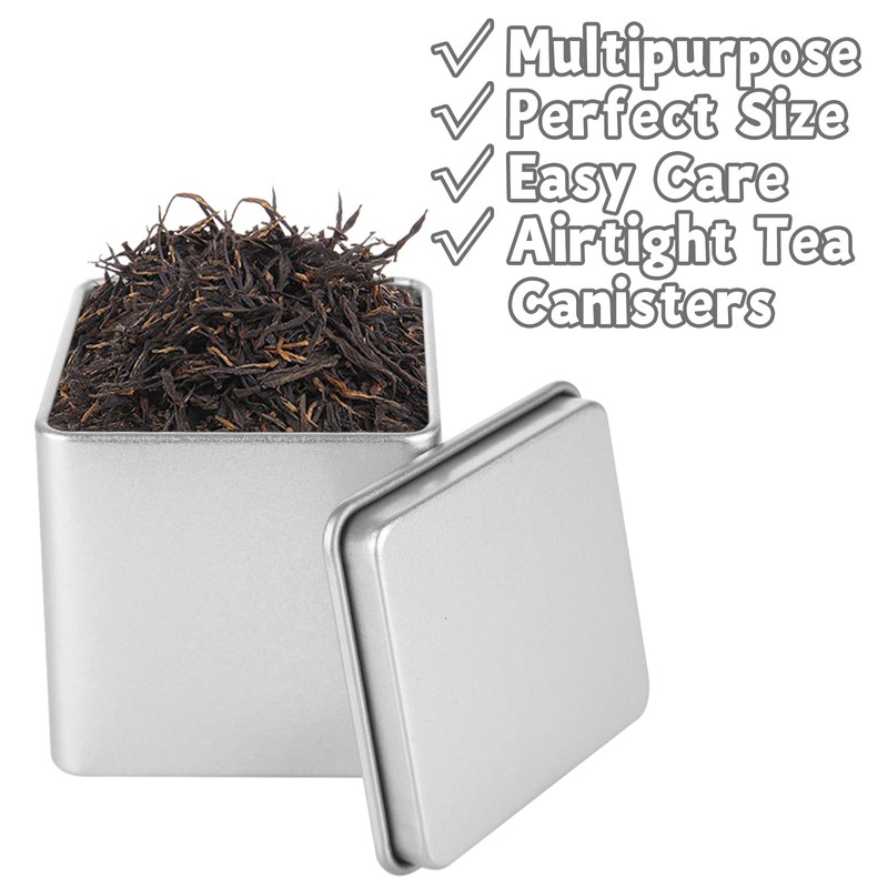 WOPPLXY 12 Pack 3Oz Square White Metal Tins, Square Tin