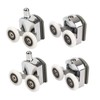 Shower Rollers with Double Sliding Door, Set of 4 (2