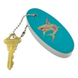 GRAPHICS & MORE Mosaic Lily Shark Tropical Island Surf Floating Keychain Oval Foam Fishing Boat Buoy Key Float