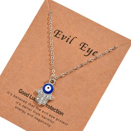 [Magic of Sedona] Evil eye charm Hand of Fatima Negative Protection Psychic Attack Negative Energy Energy Drain, Debuff Protection Necklace, Metal