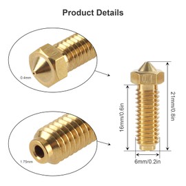 BCZAMD Anycubi Kobra 2 Pro Max Go Neo Series 3D Printer Accessories Brass Nozzles Brass 0.4 mm Heating Element Extruder Print Head: for PLA ABS PETG Peeku Carbont Fibre Filament 1.75 mm 4 Pieces
