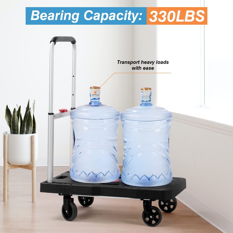 Platform Truck Foldable Push Cart Dolly 330lb Weight Capacity, Adjustable