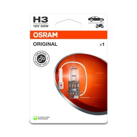 OSRAM Original Line 12 V H3 Halogen Headlight Bulb, Single Blister Pack, White