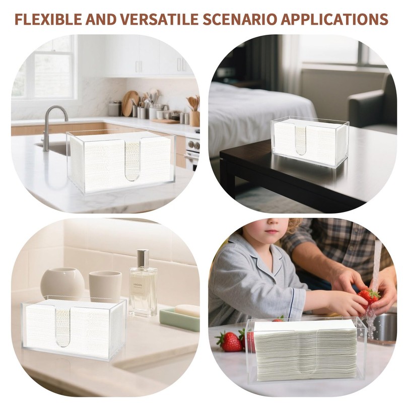 Acrylic Paper Towel Holder Countertop, 5mm Thick Clear C-Fold Z-Fold