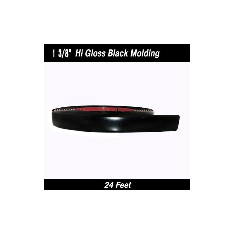 Cowles 1 3/8" x 24' High Gloss Black Universal Half-Round